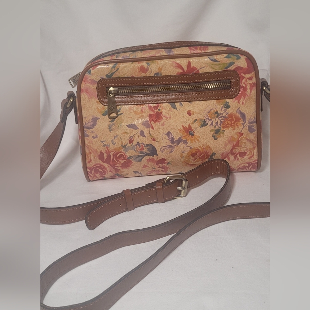 Patricia Nash Evia Floral Crossbody Bag in the Aegean Blooms print